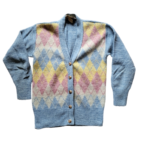 Vintage Nancy Bossio Argyle Button Front Cardigan Sweater Size XS/S - Picture 14 of 14